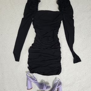 nwot black long sleeve bodycon homecoming dress
